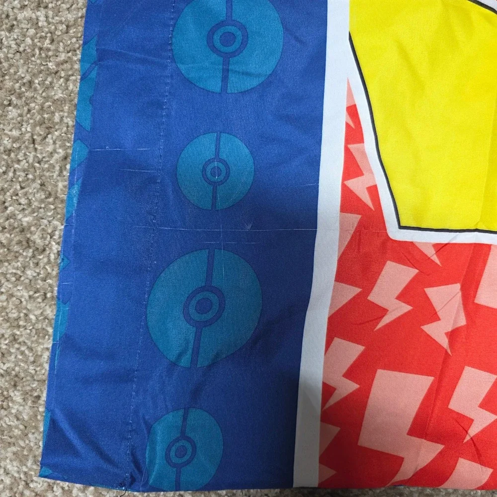 Pokemon Pikachu Pillowcase Standard Reversible Blue Red Franco Manufacturing